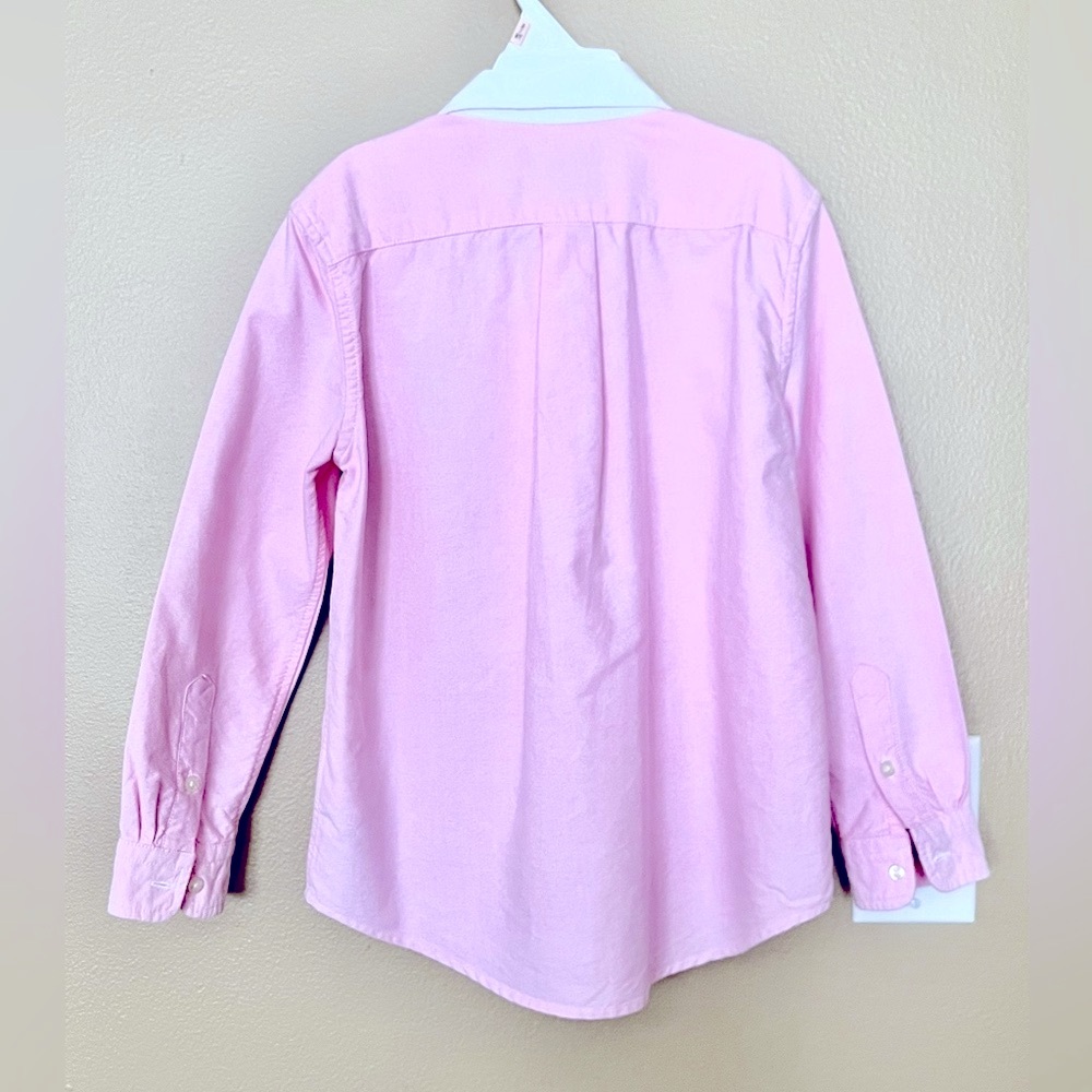 POLO Ralph Lauren Dress Shirt Little Kid 7 years old Button Front Pink / White - Picture 3 of 8